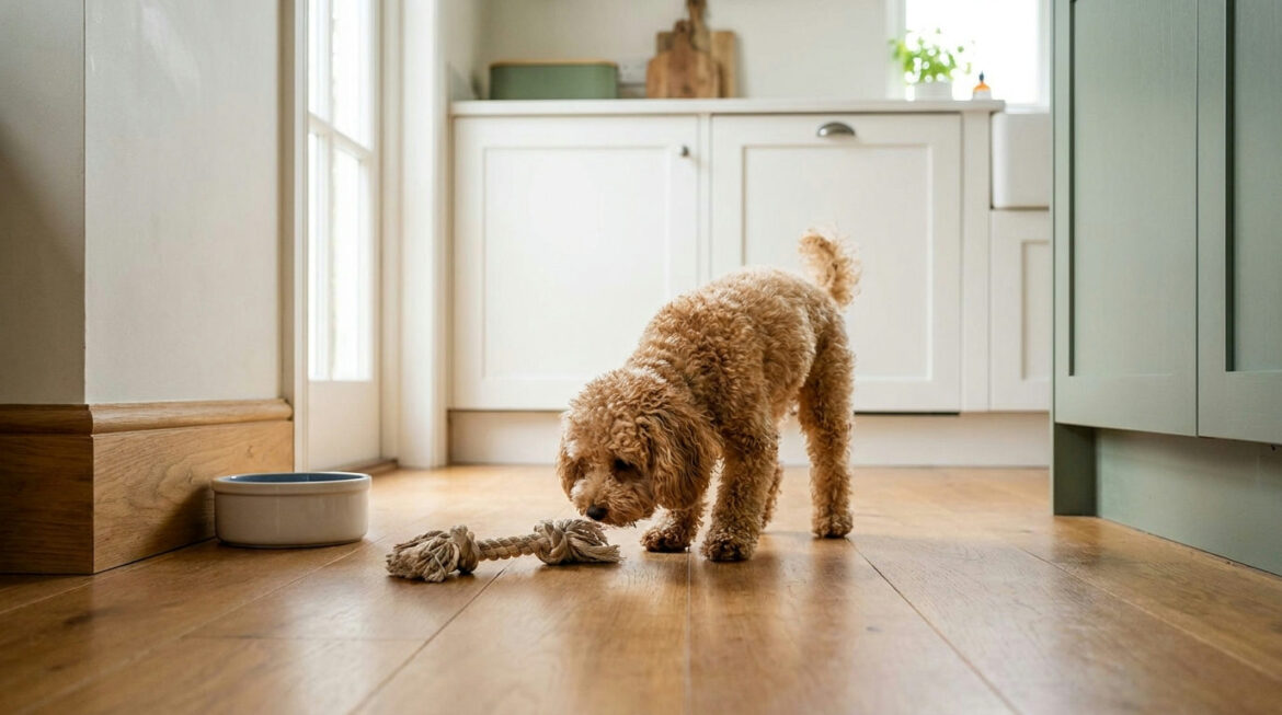 poodle home safety checklist in a tidy room